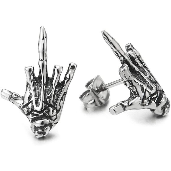 Punk Vintage Skeleton Stainless Steel Earrings - Picture 6 of 6